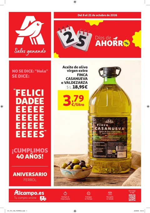 Portada Folleto Alcampo · Ferrol Días de Ahorro