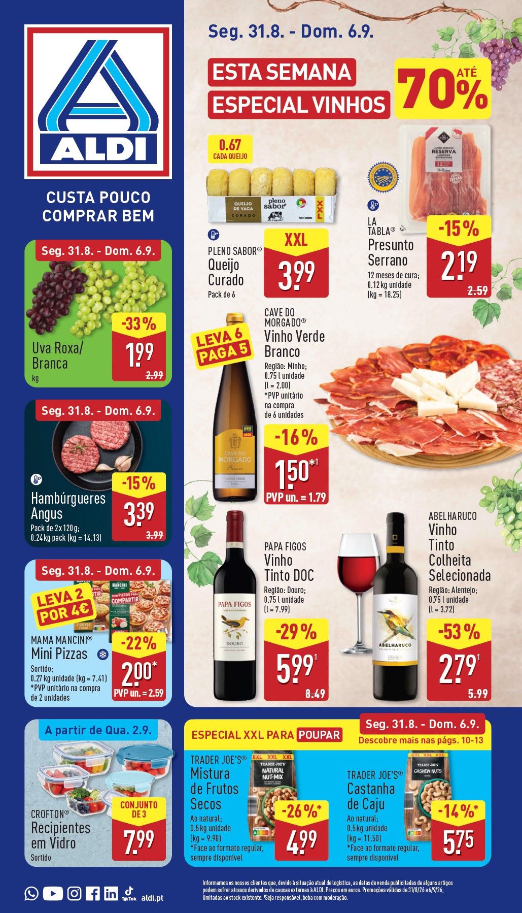 Folheto Aldi · 31 de agosto de 2026 – 6 de setembro de 2026 — página 1