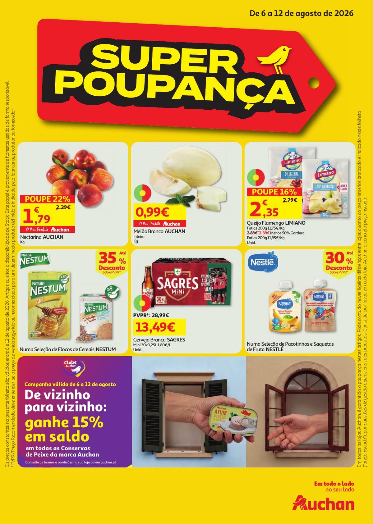 Folheto Auchan Super Poupança · de 6 a 12 de Agosto — página 1