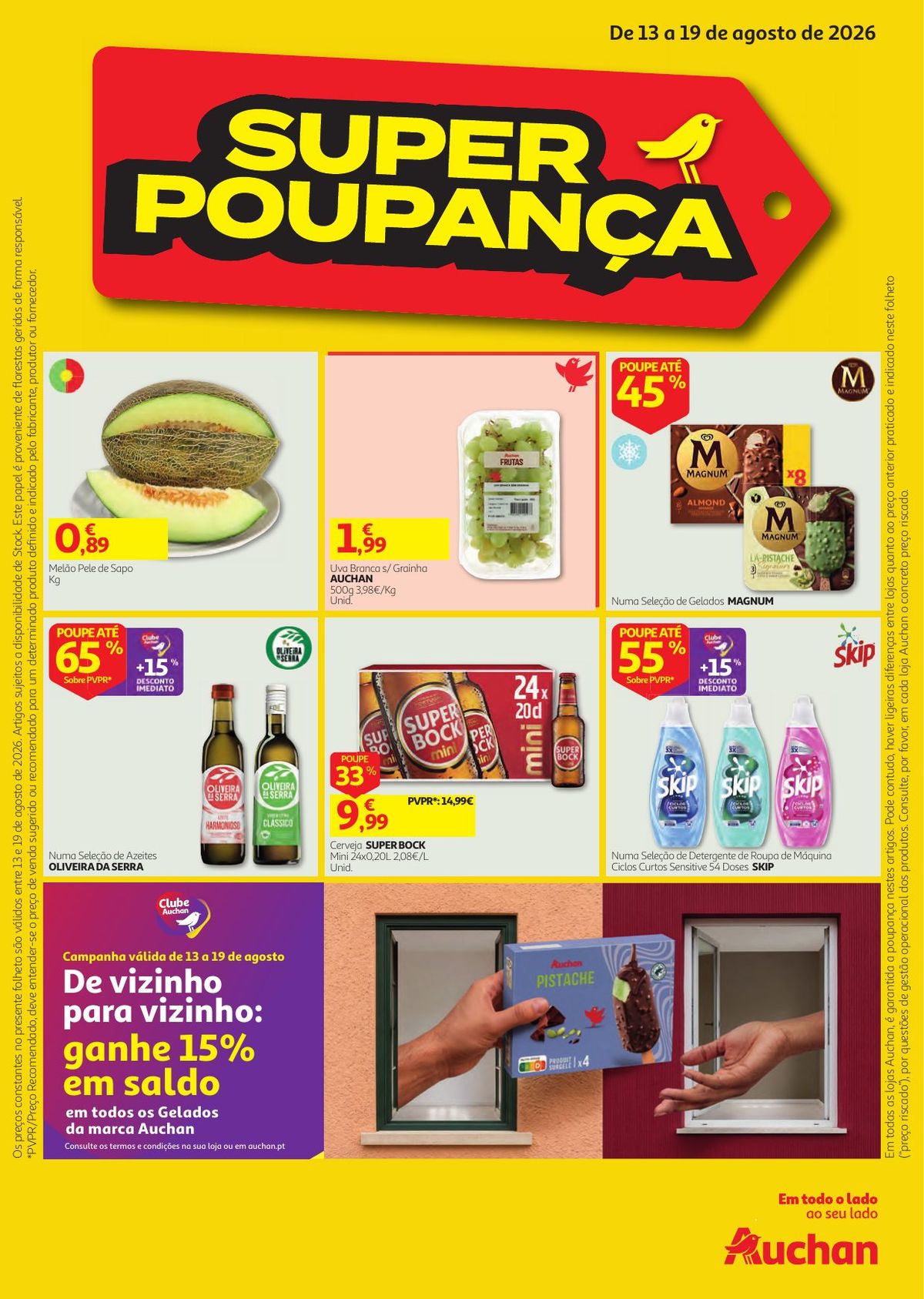 Folheto Auchan Super Poupança · de 13 a 19 de Agosto — página 1