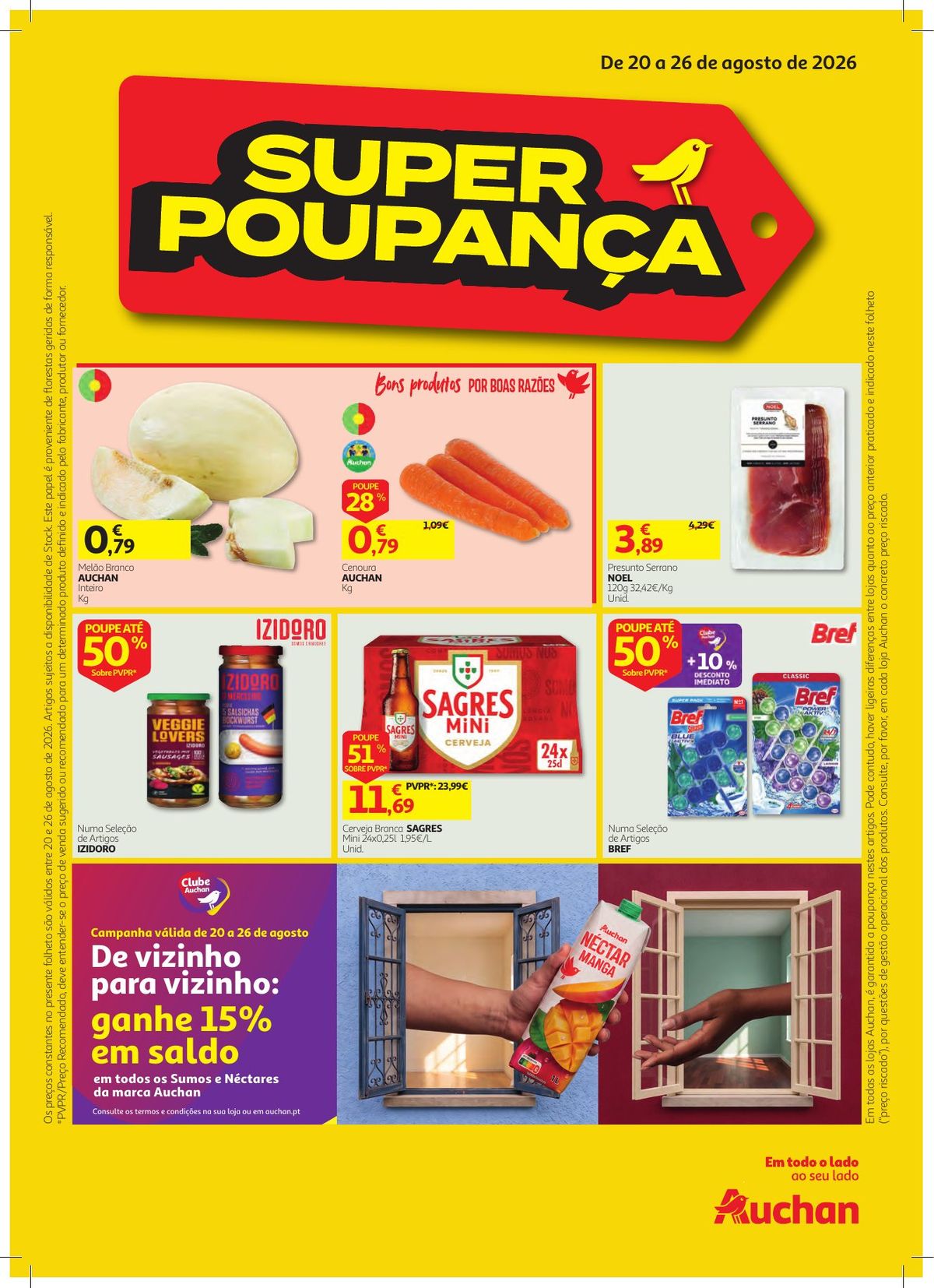 Folheto Auchan Super Poupança · de 20 a 26 de Agosto — página 1