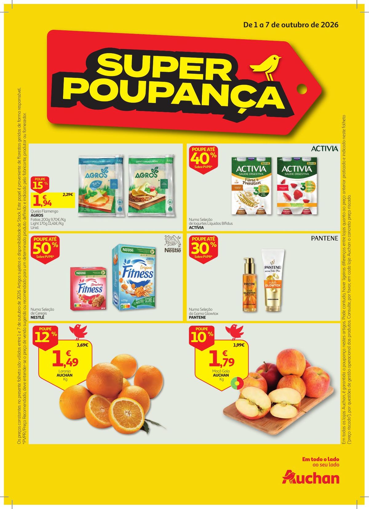 Folheto Auchan Super Poupança · de 1 a 7 de Outubro — página 1