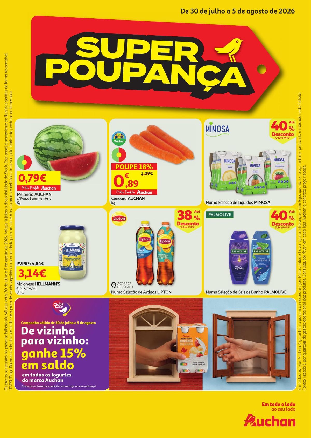 Folheto Auchan Super Poupança · de 30 de Julho a 5 de Agosto — página 1