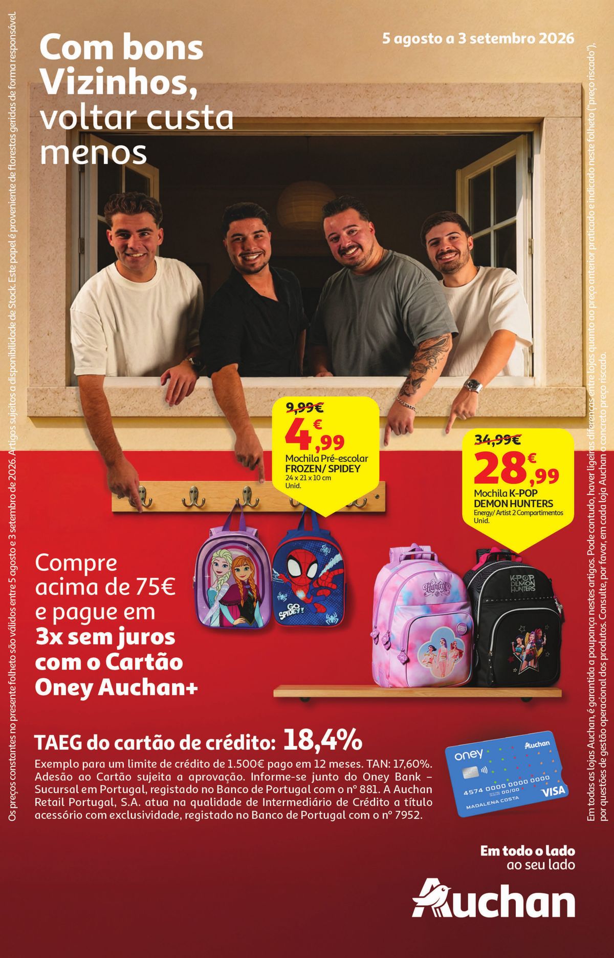 Folheto Auchan Escolar · de 5 de Agosto a 3 de Setembro — página 1