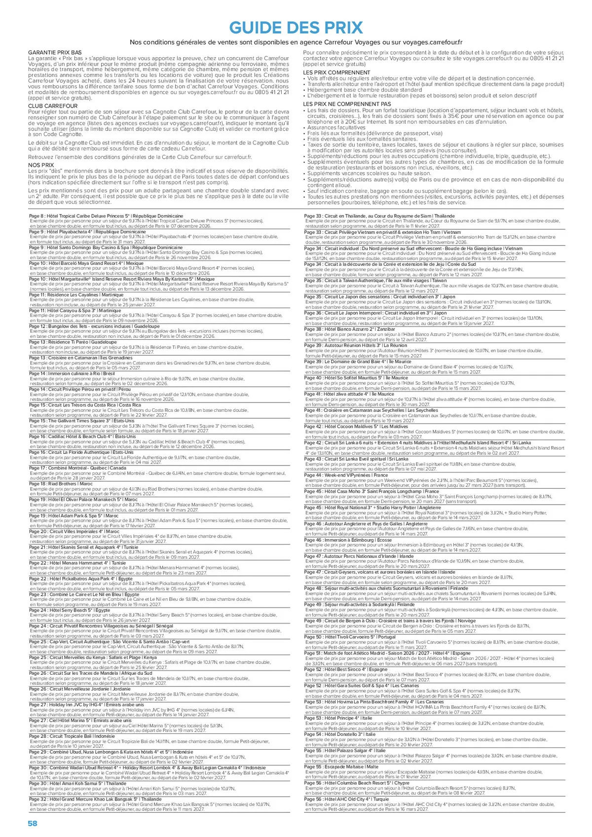 Catalogue Carrefour · Séjours & Circuits - Les Créations Carrefour Voyages — page 58