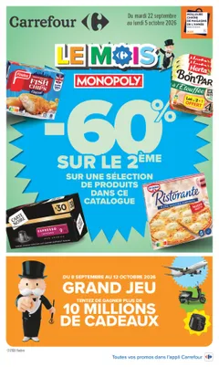 Couverture : Catalogue Carrefour · Le Mois Monopoly