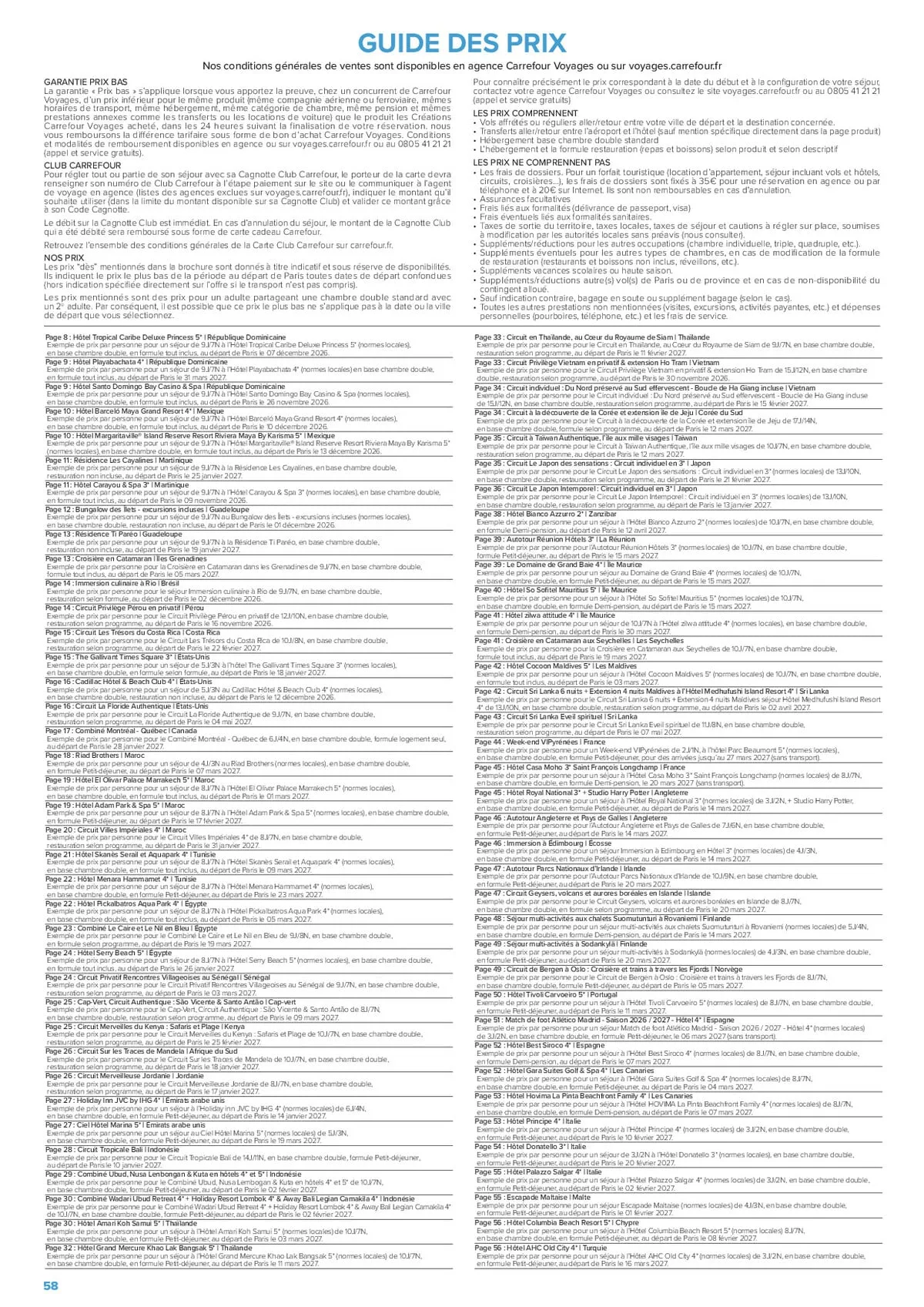 Catalogue Carrefour · Séjours & Circuits - Les Créations Carrefour Voyages — page 58