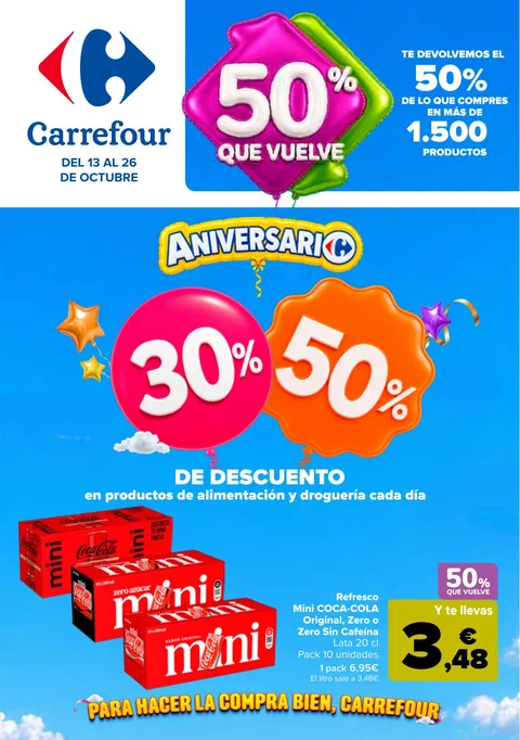 Portada Folleto Carrefour · 50% QUE VUELVE