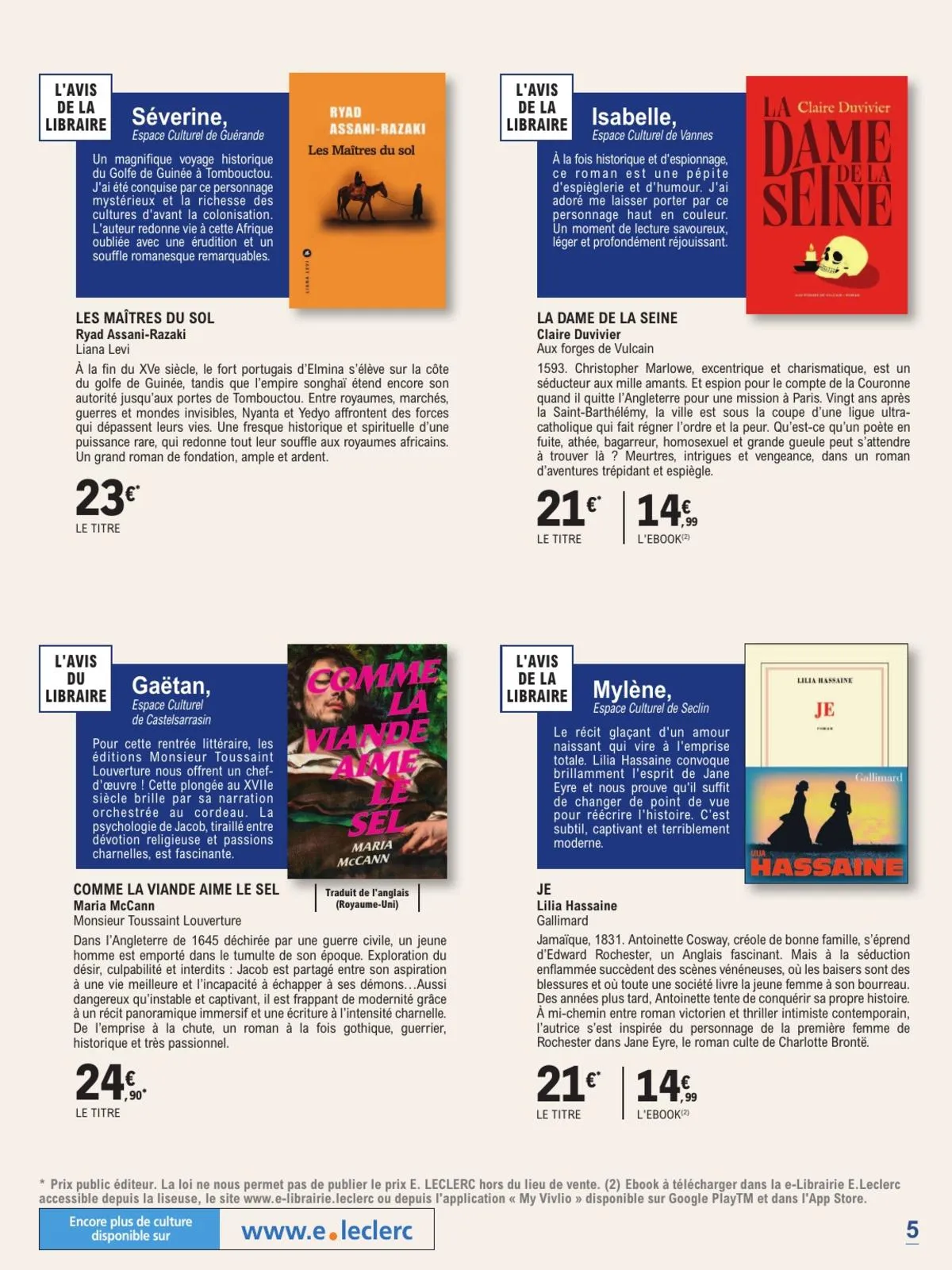 Catalogue E.Leclerc · Guide Rentree Litteraire — page 5