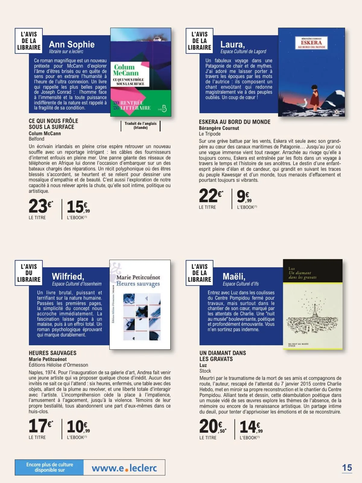 Catalogue E.Leclerc · Guide Rentree Litteraire — page 15