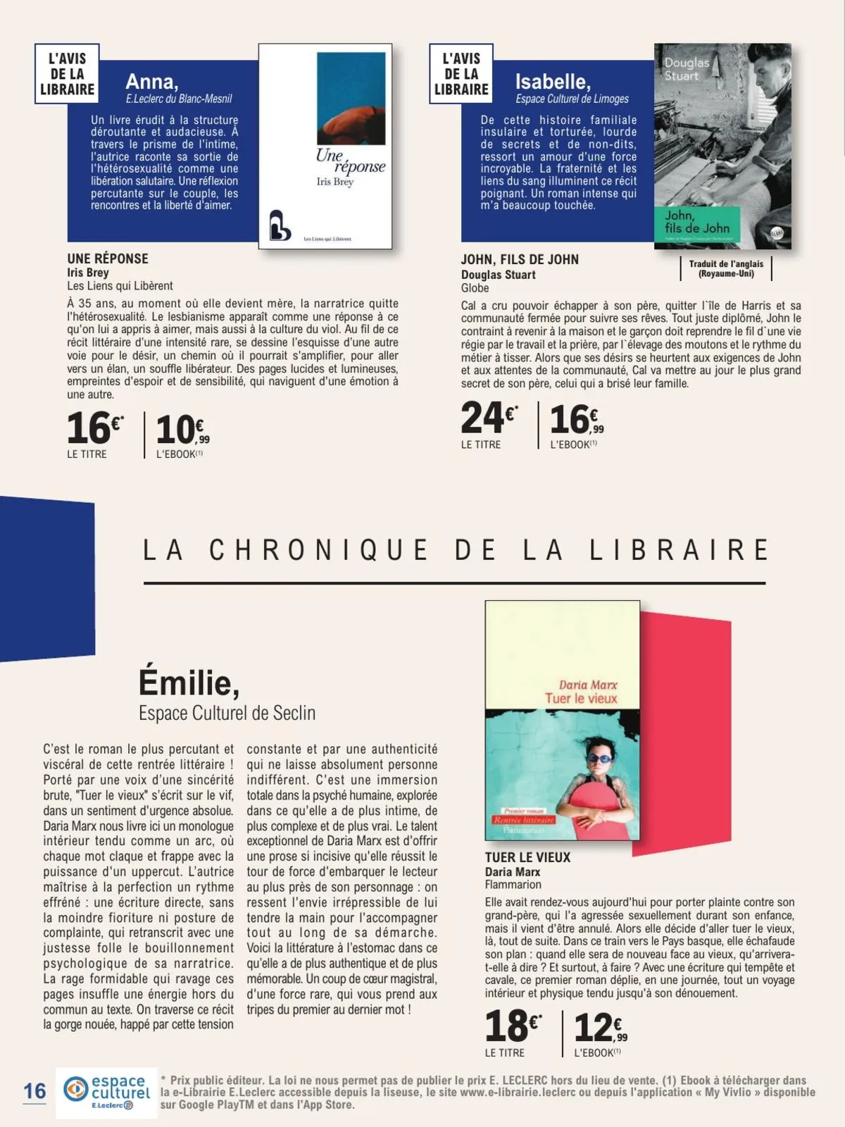 Catalogue E.Leclerc · Guide Rentree Litteraire — page 16