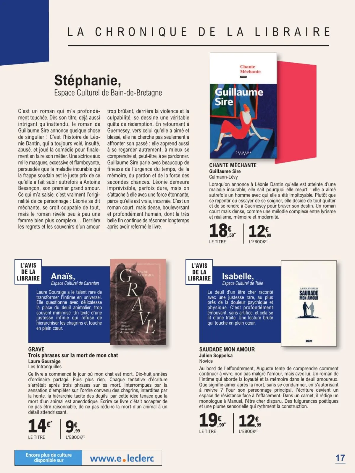 Catalogue E.Leclerc · Guide Rentree Litteraire — page 17