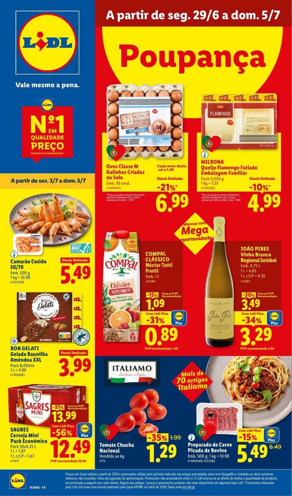Folheto Lidl · 26 de junho de 2026 – 5 de julho de 2026 — página 1