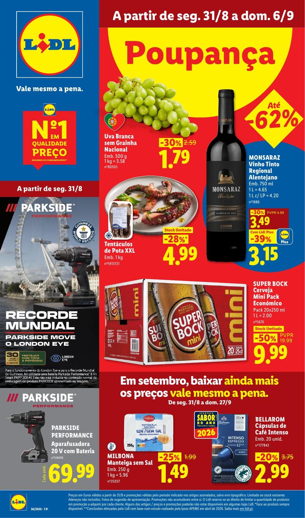 Folheto Lidl · 28 de agosto de 2026 – 6 de setembro de 2026 — página 1