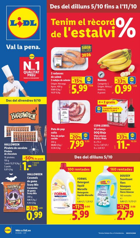 Portada Folleto Lidl Alimentación · 5 de octubre de 2026 – 11 de octubre de 2026