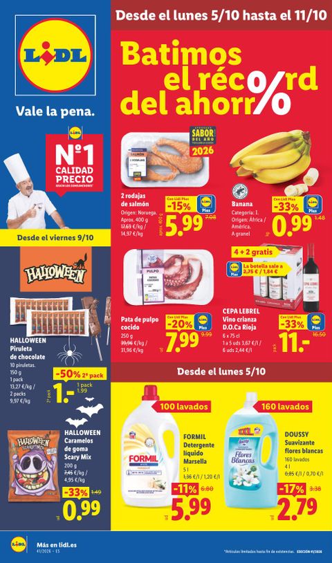 Portada Folleto Lidl Alimentación · 5 de octubre de 2026 – 11 de octubre de 2026