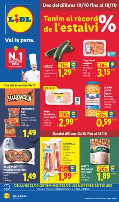 Portada del Folleto Lidl Alimentación