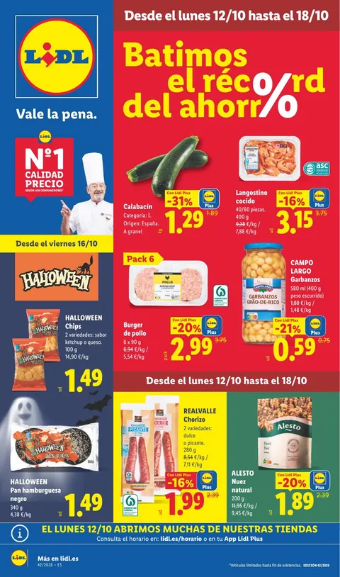 Portada Folleto Lidl Alimentación · 12 de octubre de 2026 – 18 de octubre de 2026