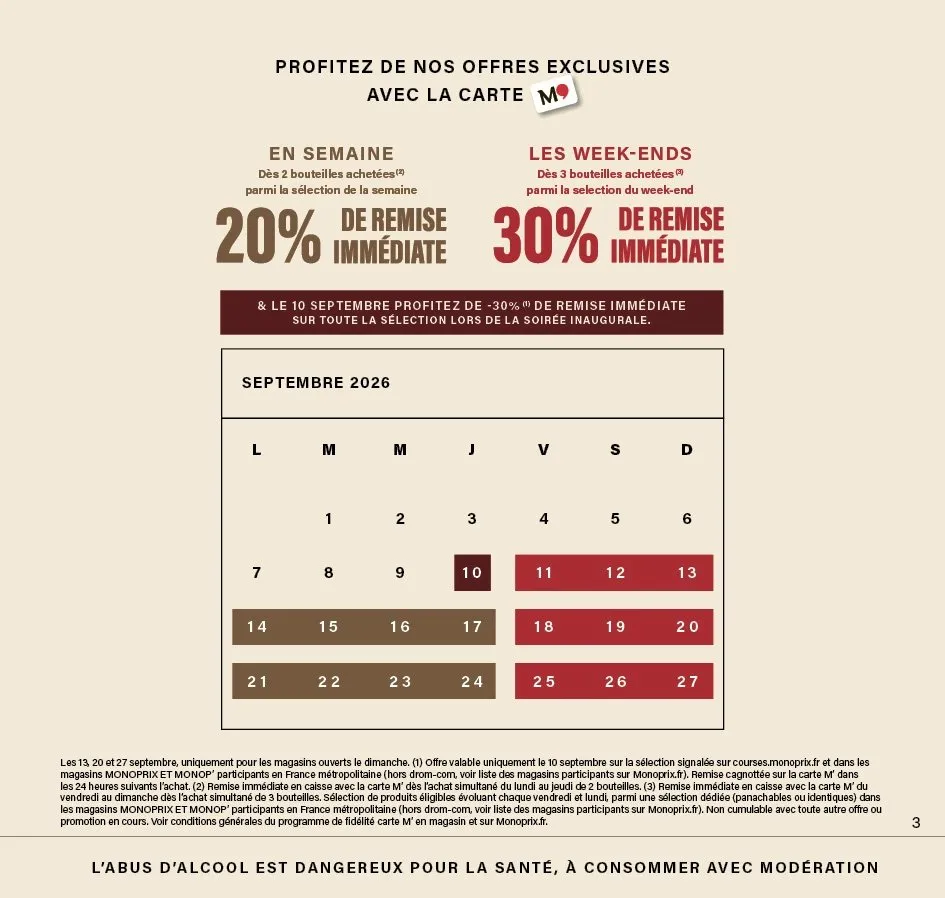 Catalogue Monoprix · Calendrier foire aux vins (12) · du 27 septembre 2026 au 27 septembre 2026 — page 3