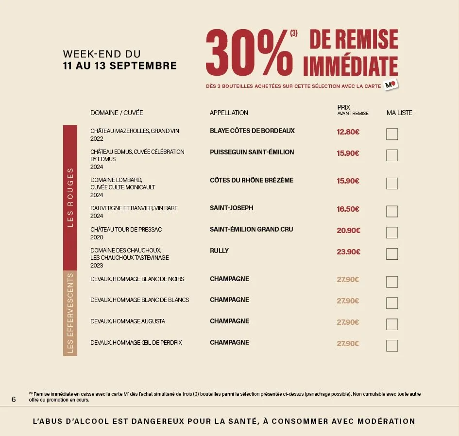 Catalogue Monoprix · Calendrier foire aux vins (12) · du 27 septembre 2026 au 27 septembre 2026 — page 6