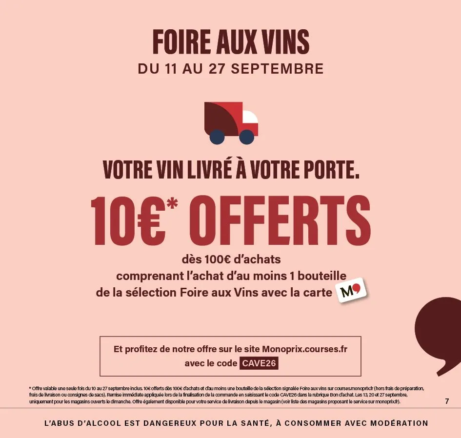 Catalogue Monoprix · Calendrier foire aux vins (12) · du 27 septembre 2026 au 27 septembre 2026 — page 7