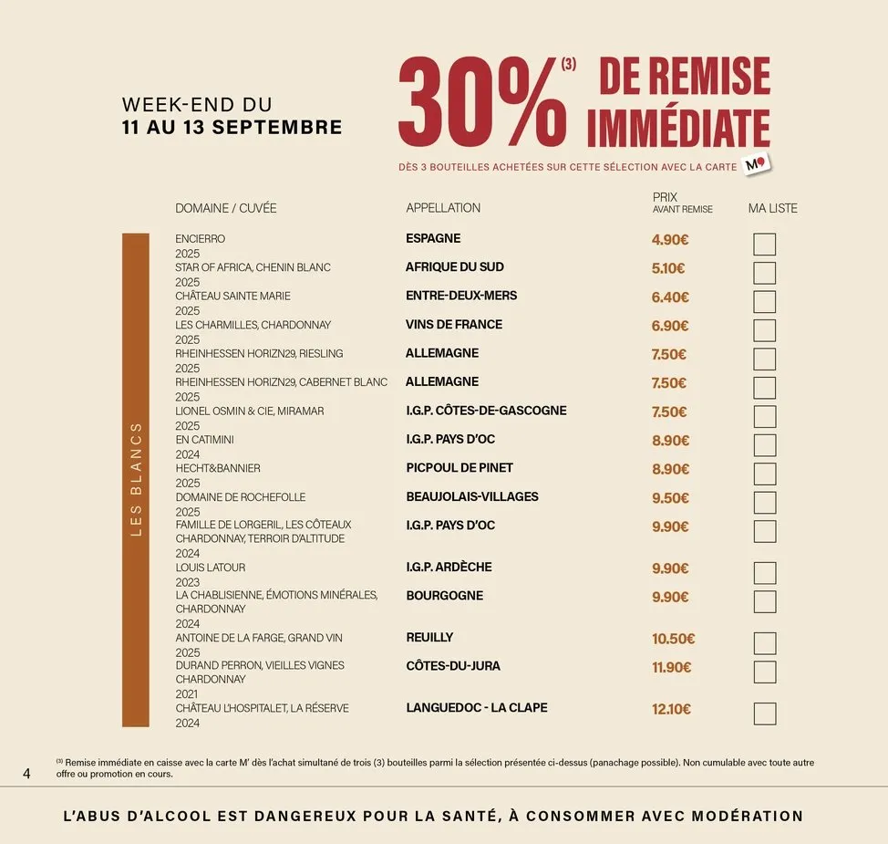 Catalogue Monoprix · Calendrier foire aux vins · du 11 septembre 2026 au 27 septembre 2026 — page 4