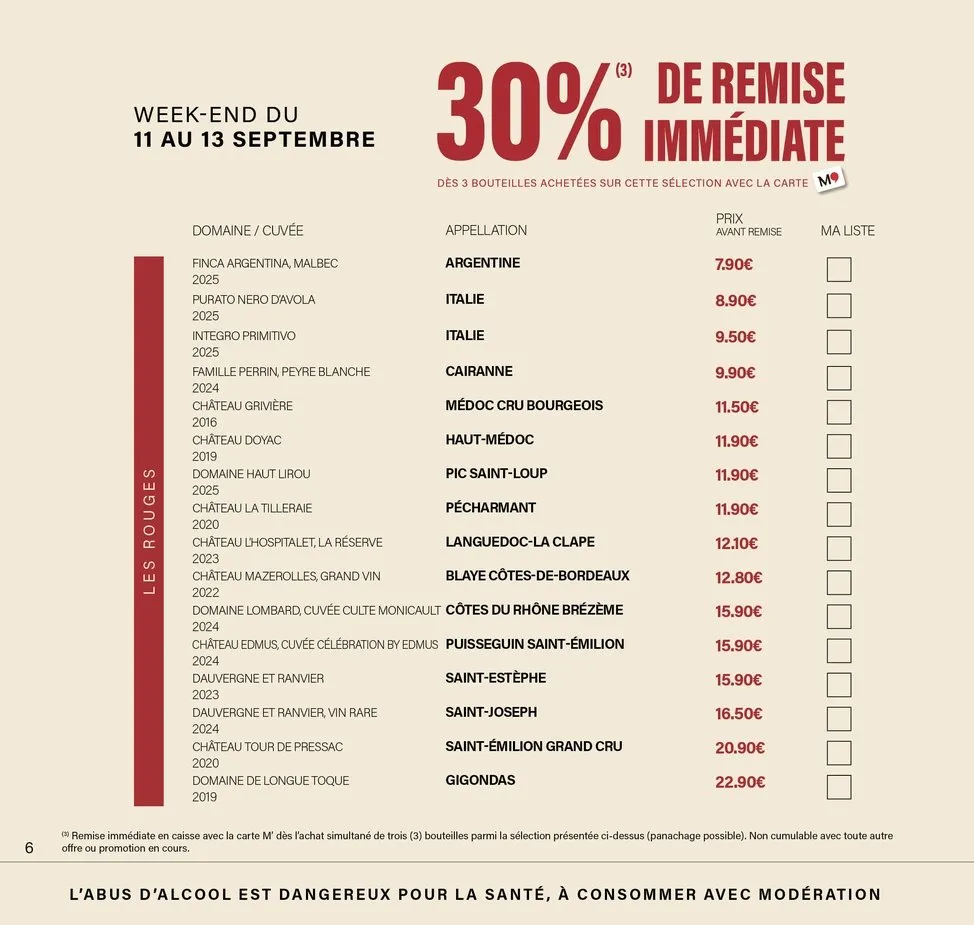 Catalogue Monoprix · Calendrier foire aux vins · du 11 septembre 2026 au 27 septembre 2026 — page 6