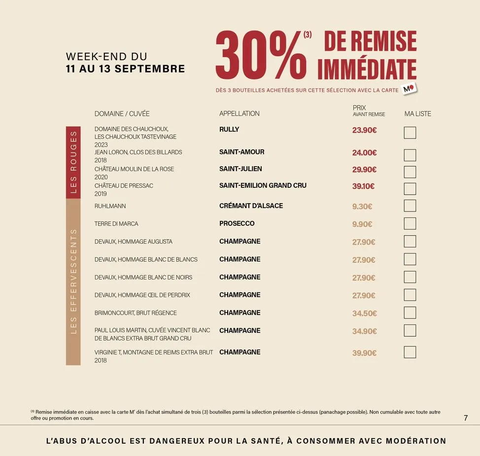 Catalogue Monoprix · Calendrier foire aux vins · du 11 septembre 2026 au 27 septembre 2026 — page 7