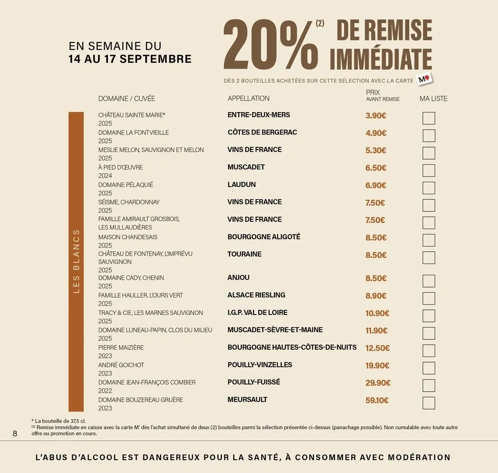 Catalogue Monoprix · Calendrier foire aux vins · du 11 septembre 2026 au 27 septembre 2026 — page 8