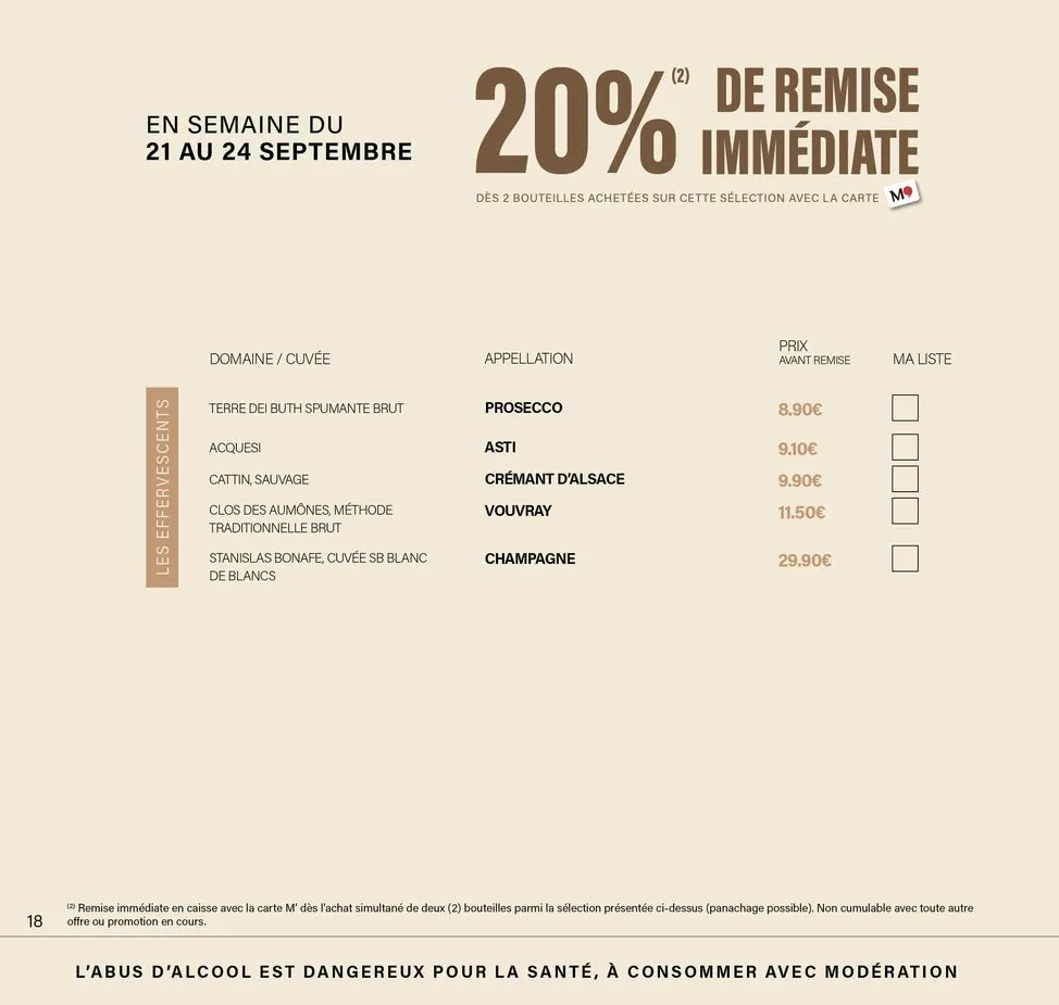Catalogue Monoprix · Calendrier foire aux vins · du 11 septembre 2026 au 27 septembre 2026 — page 18