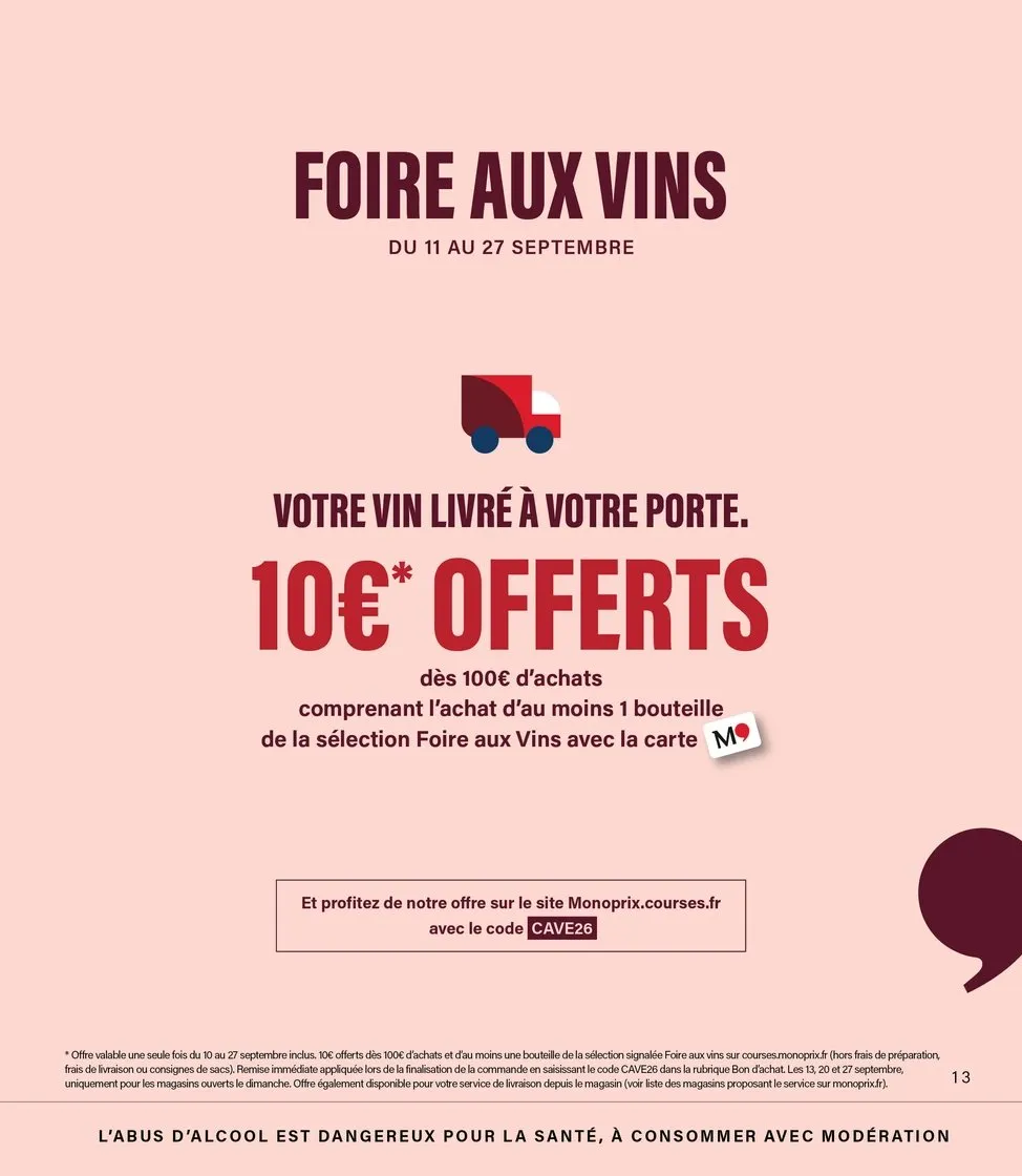 Catalogue Monoprix · GUIDE FOIRE AUX VINS (ali) · du 27 septembre 2026 au 27 septembre 2026 — page 13