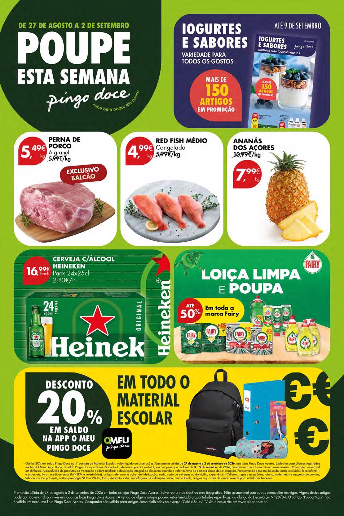 Folheto Pingo Doce · de 27 de Agosto a 2 de Setembro — página 1