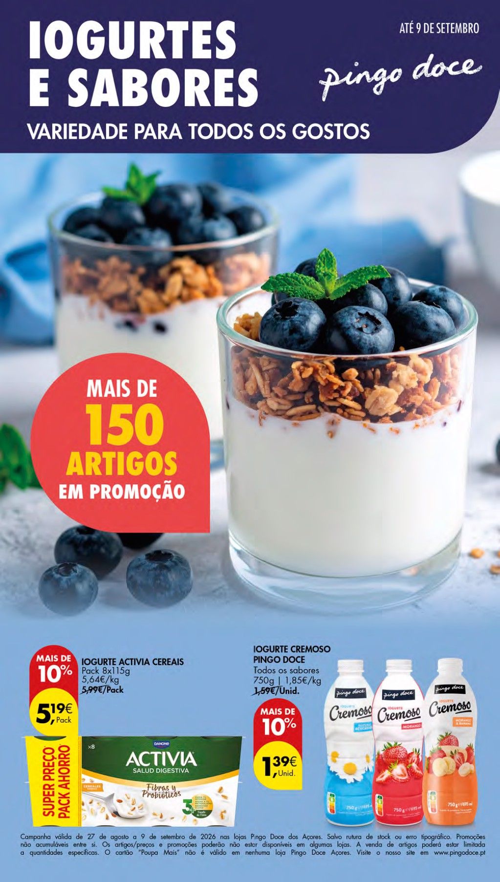Folheto Pingo Doce · de 27 de Agosto a 9 de Setembro — página 1