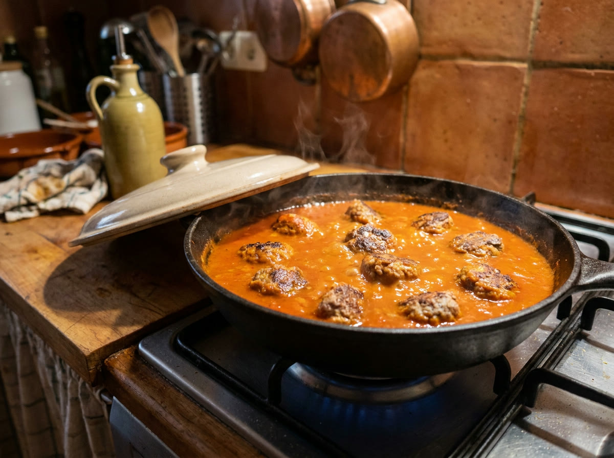 Guisa las albóndigas