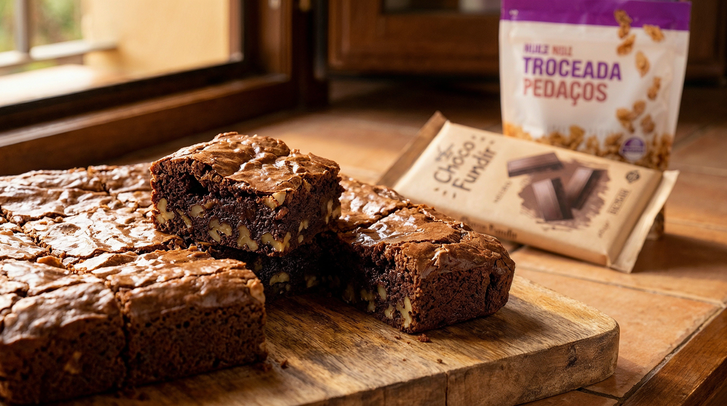 Brownie de chocolate clásico con nueces