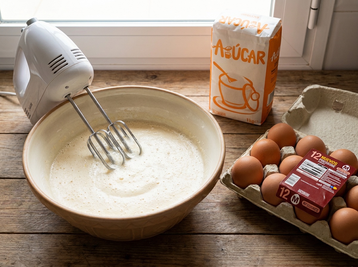 Bate los huevos con el azúcar