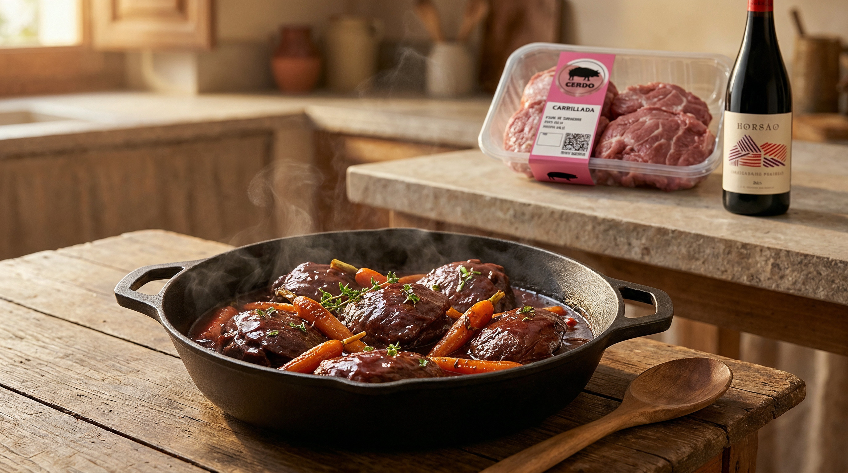 Carrilleras de cerdo al vino tinto
