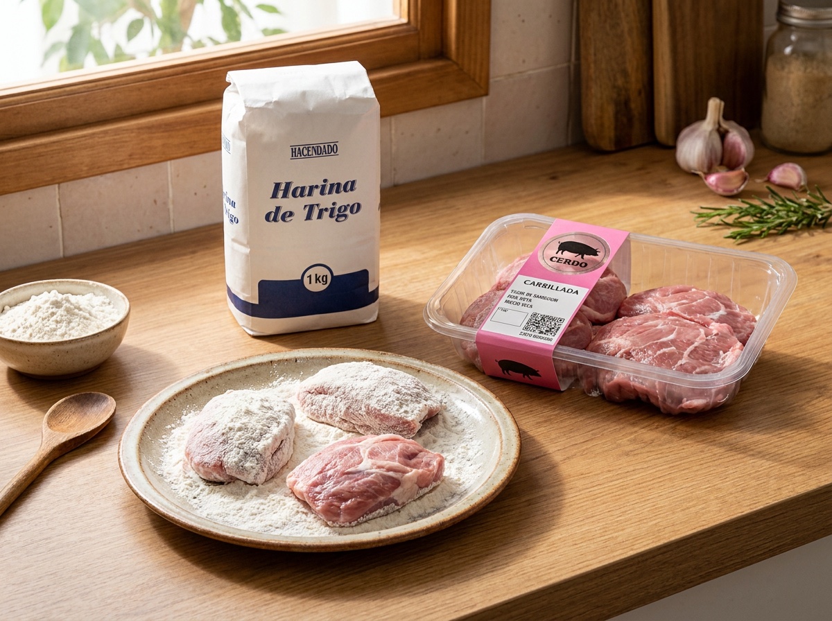 Prepara y enharina la carne