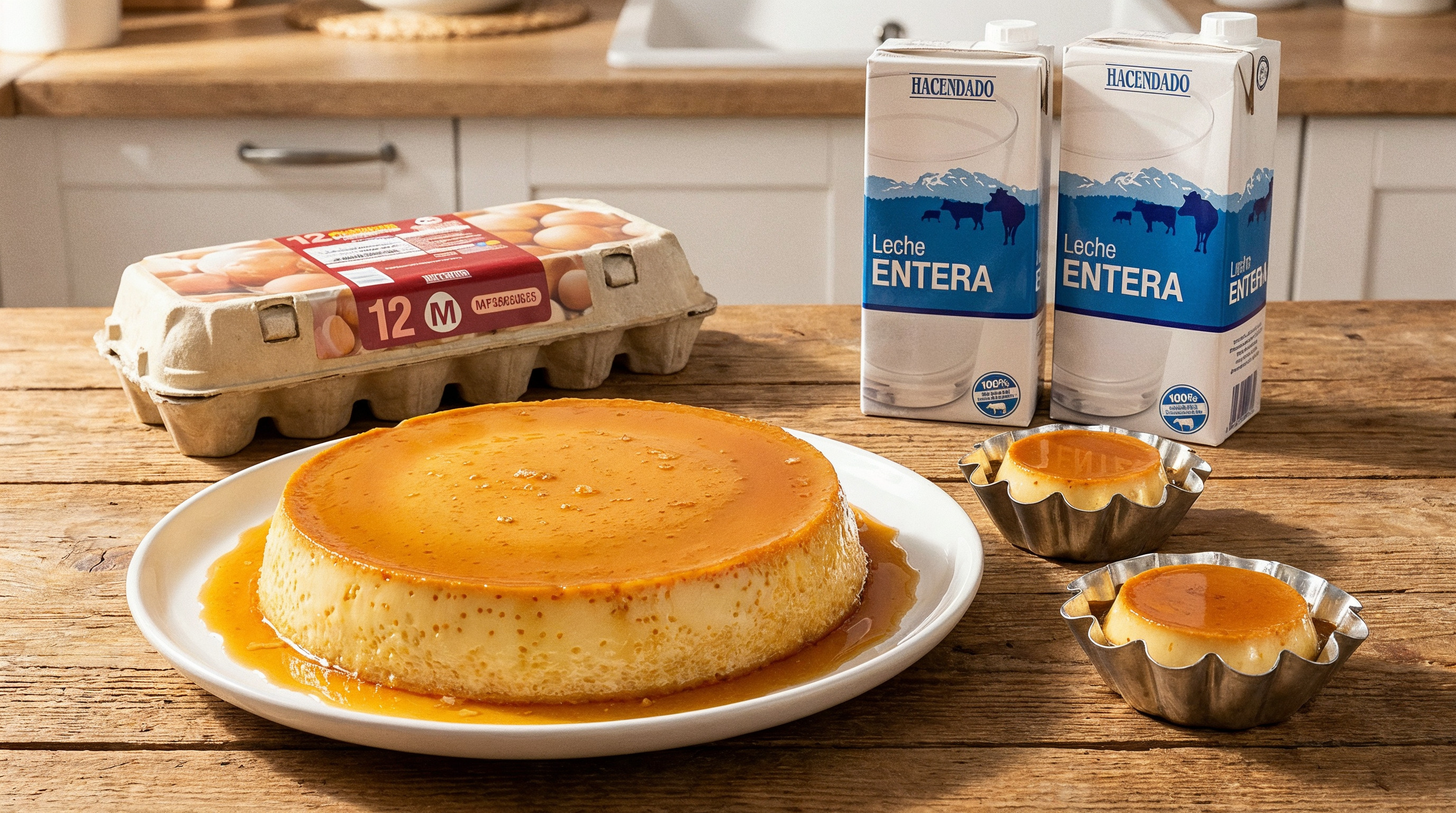 Flan de huevo casero al baño maría — plato terminado
