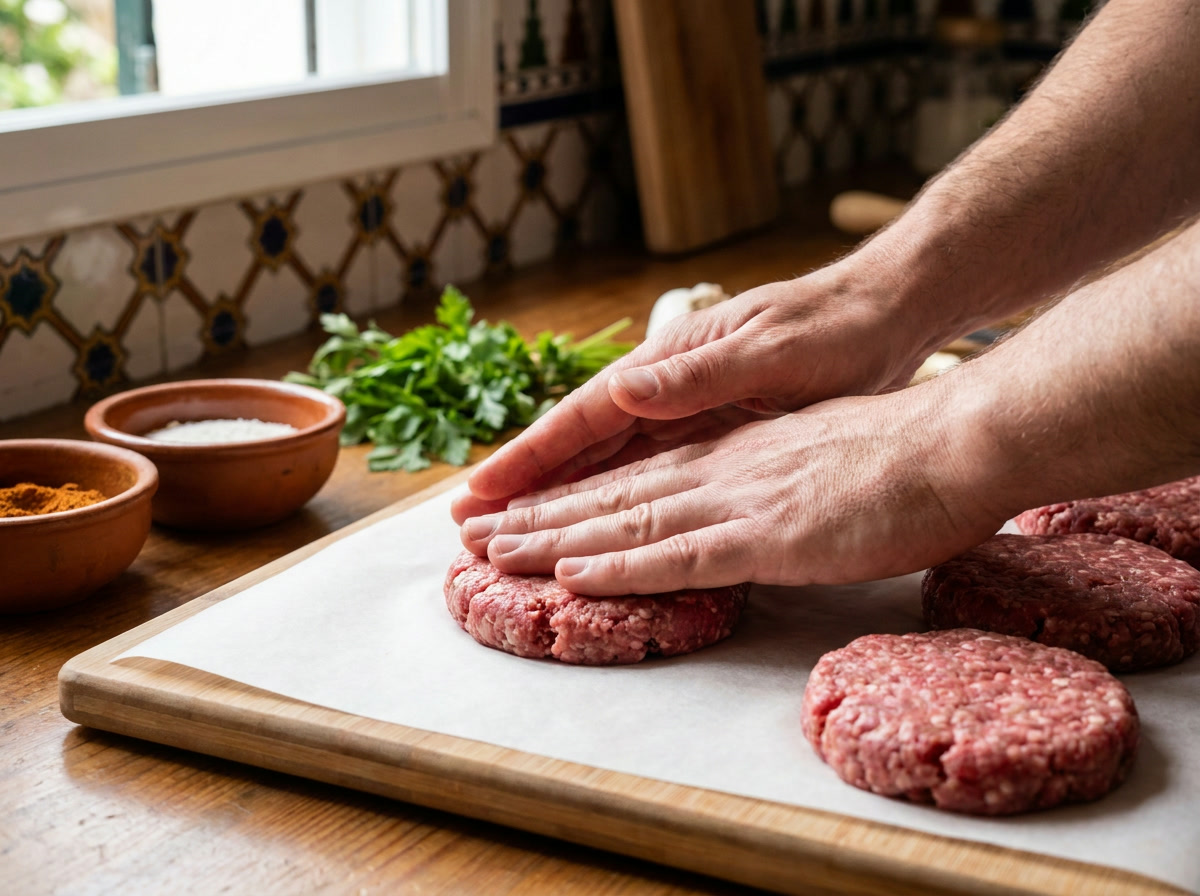 Aplana las hamburguesas