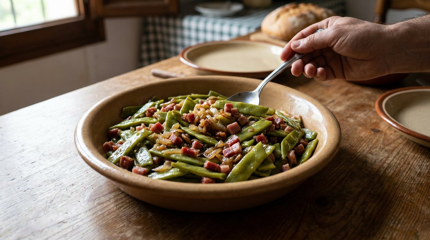 Judías verdes con jamón