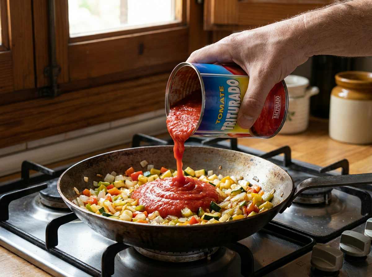 Añade el tomate y deja que se cocine