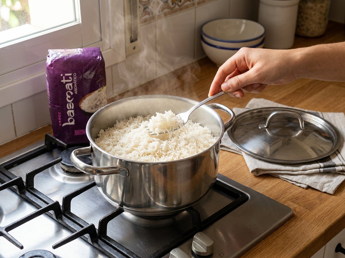 Cuece el arroz basmati