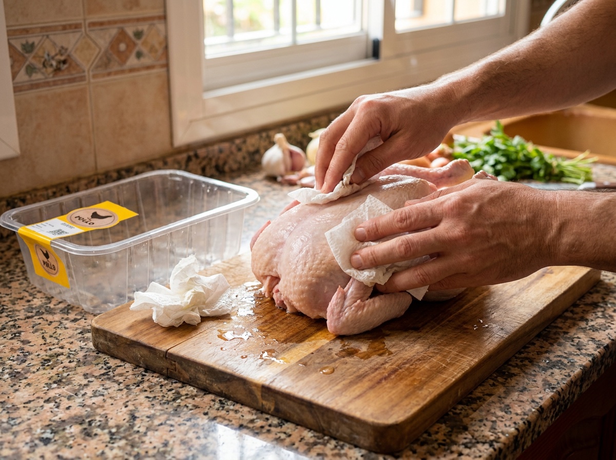 Precalienta y prepara el pollo