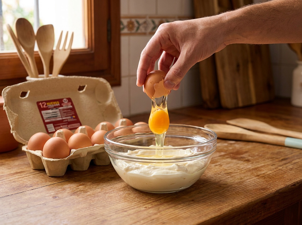 Añade los huevos uno a uno